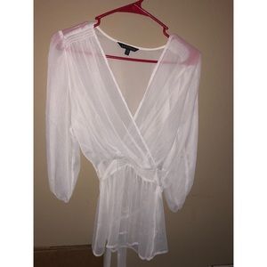 Express sheer swim cover up top